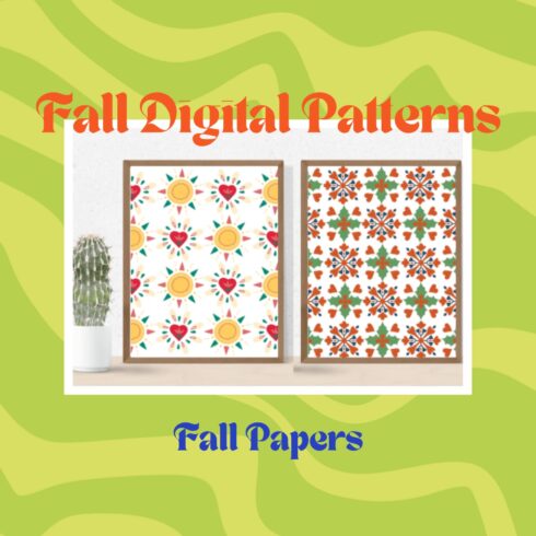 Prints of fall digital patterns.