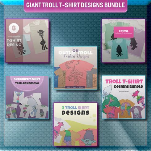 Prints of giant troll t shirt designs bundle.