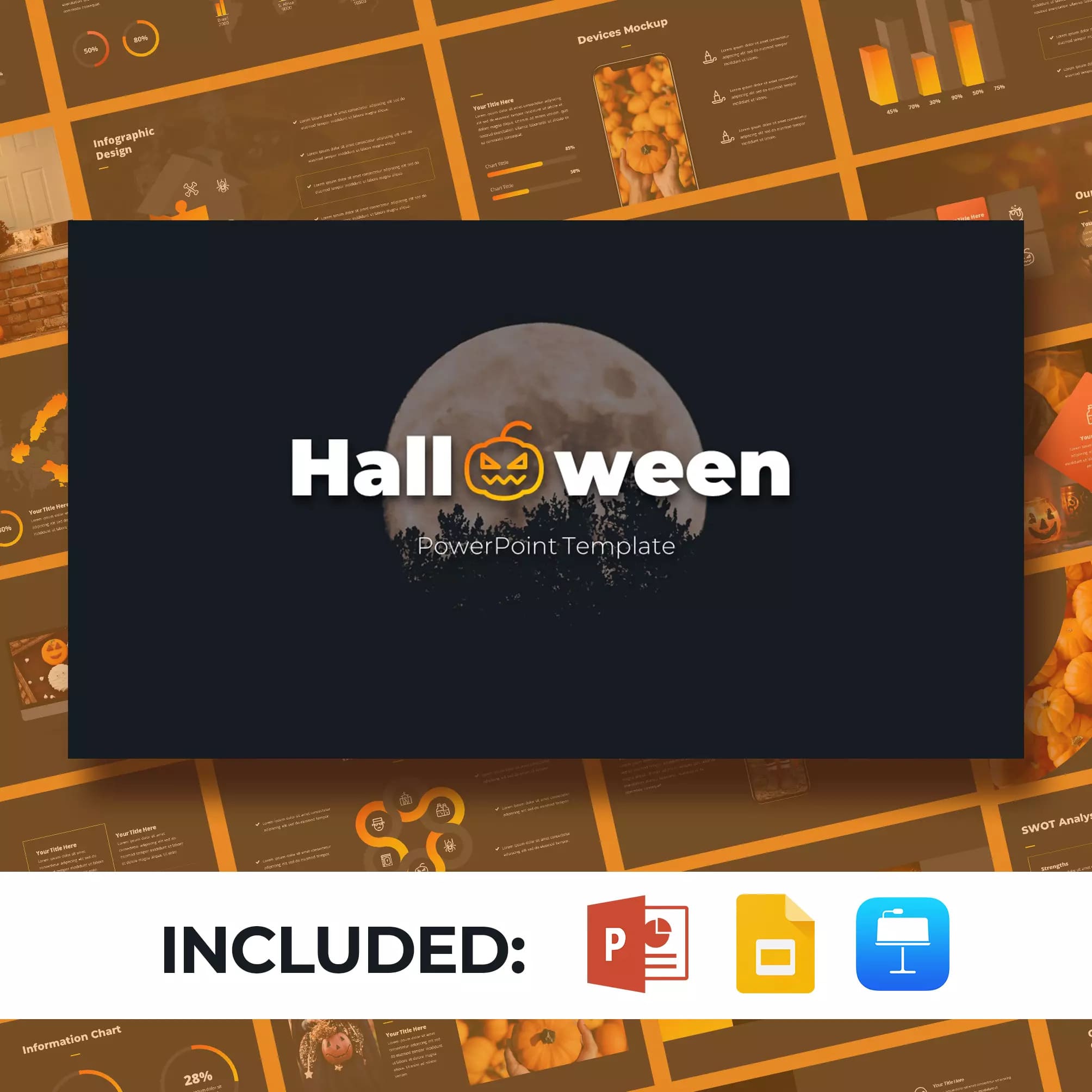 Halloween Presentations Template preview image.