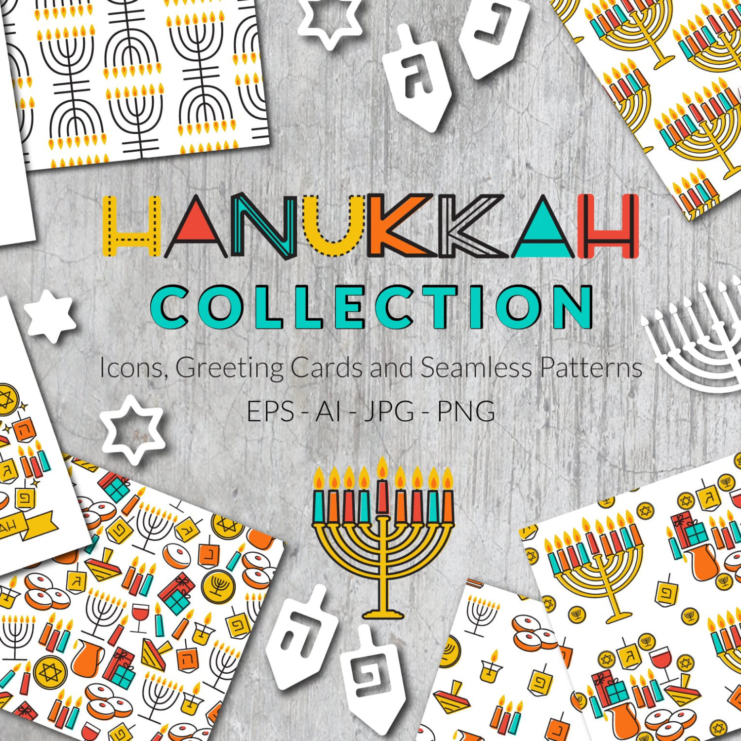 Prints of hanukkah collection.