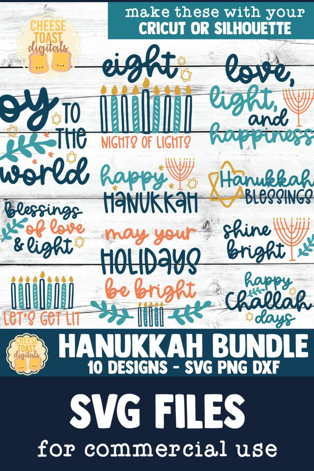Hanukkah svg bundle 10 jewish chanukah designs of pinterest.