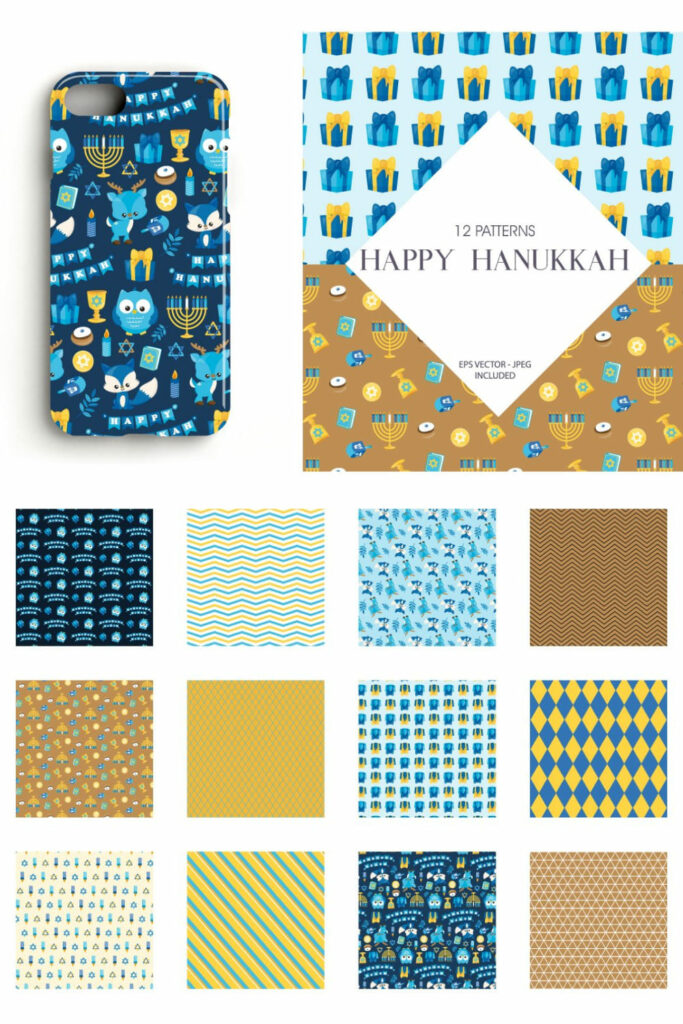 Happy Hanukkah Papers Graphic & Illustration – MasterBundles