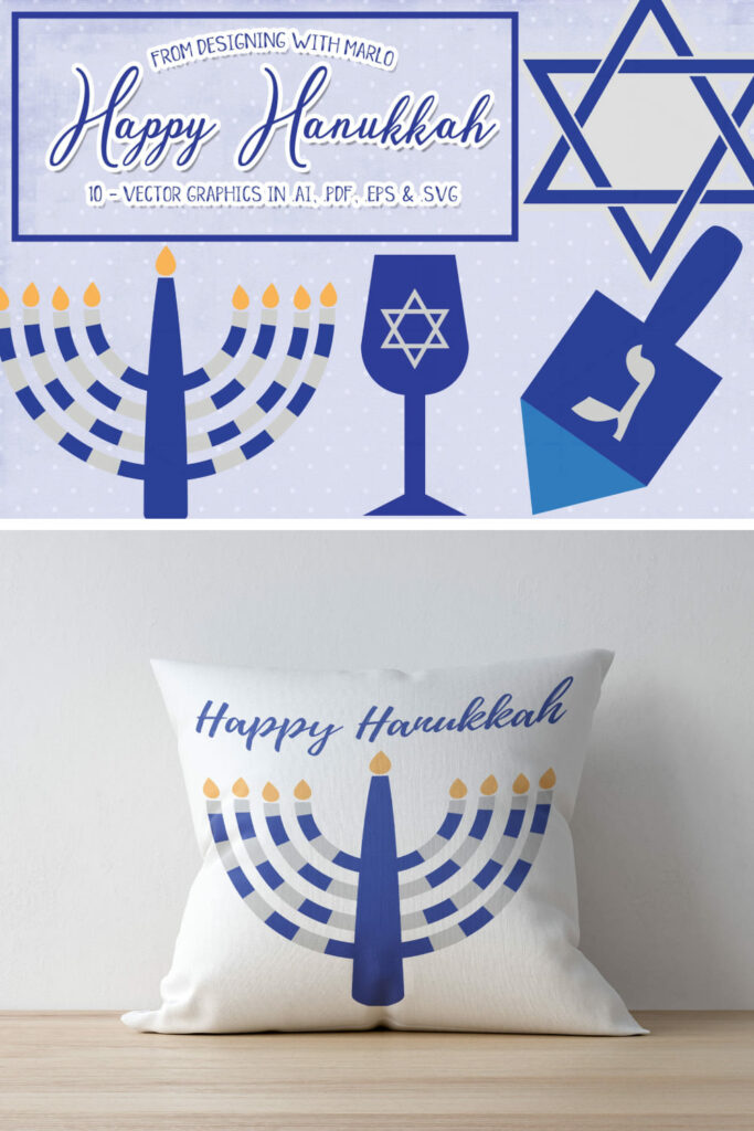 Happy Hanukkah PNG SVG Vector Graphics – MasterBundles