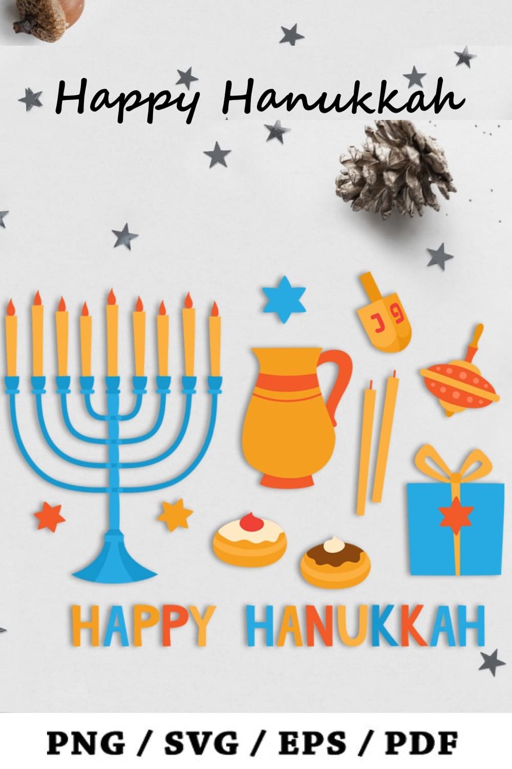 Happy hanukkah. elements and greeting cards of pinterest.