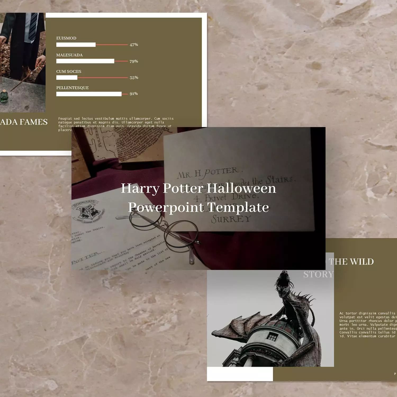Harry Potter Halloween Powerpoint Template preview image.