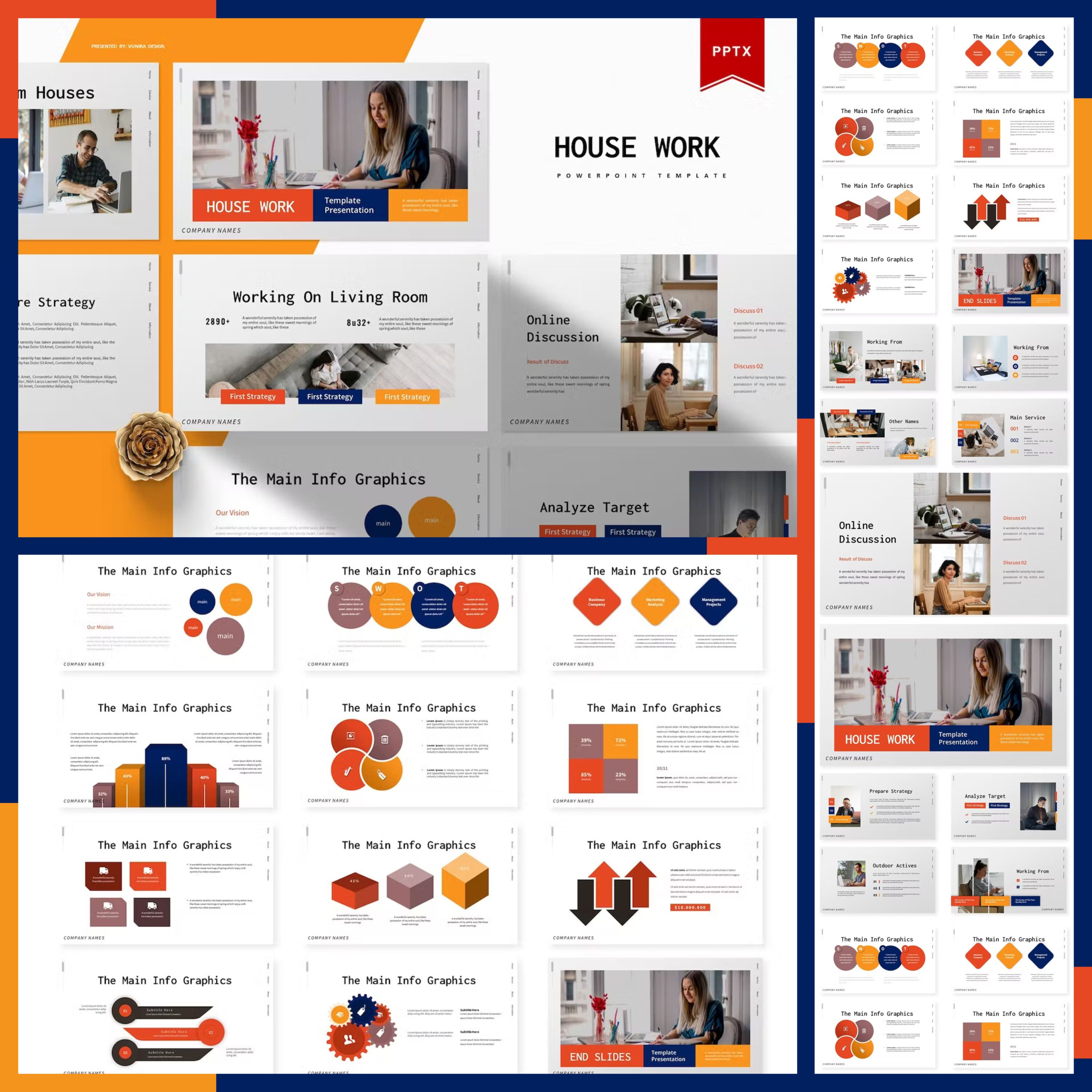 Preview house work powerpoint template.