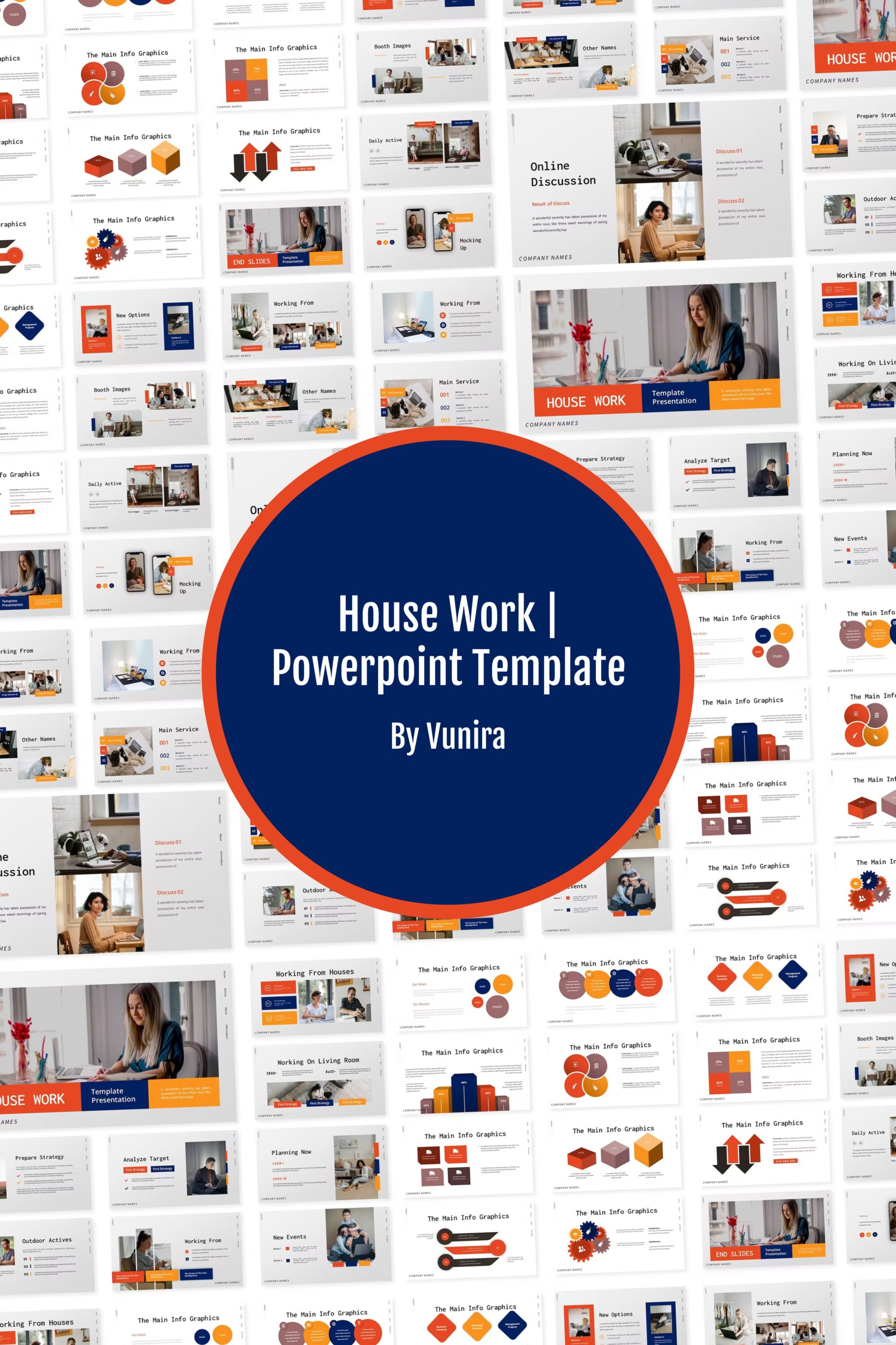 House work powerpoint template of pinterest.