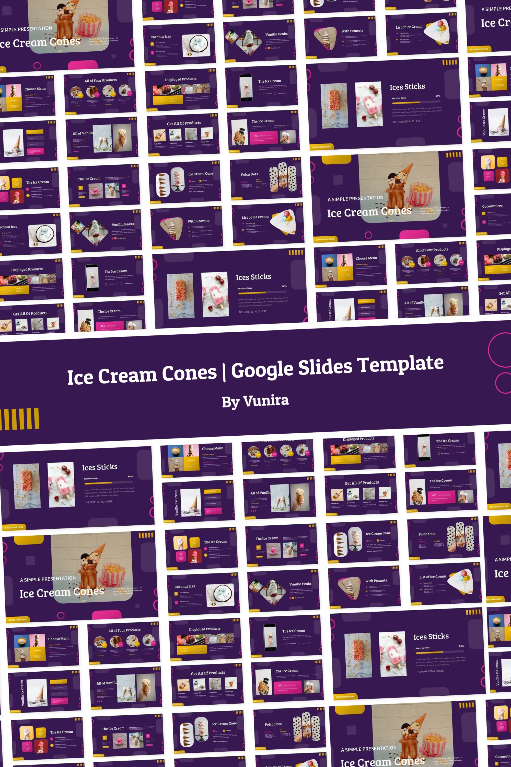 Ice cream cones google slides template of pinterest.