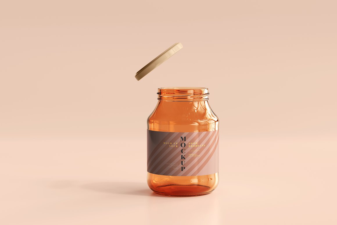 Jar with an open lid.