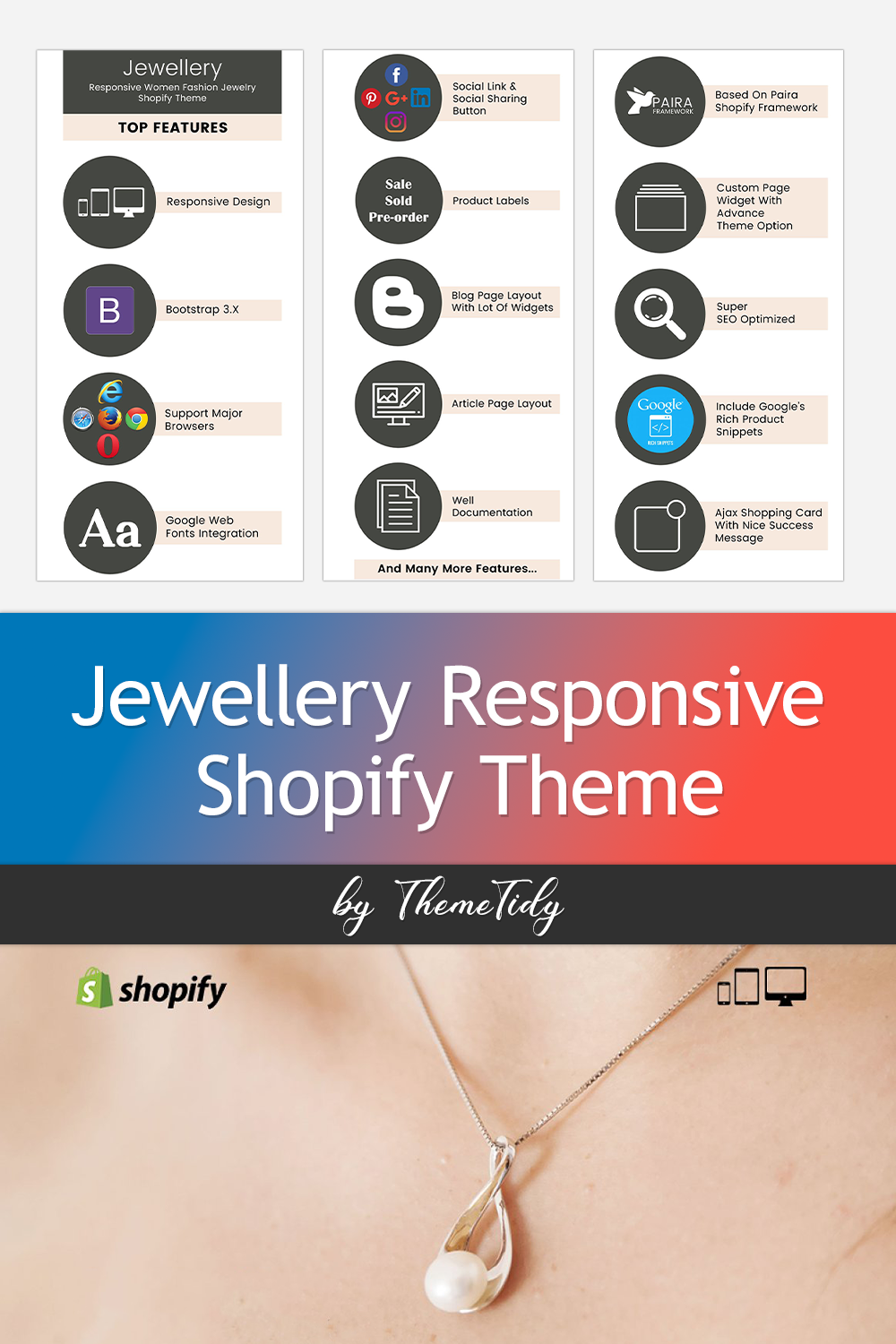 Jewellery responsive shopify theme images of pinterest.
