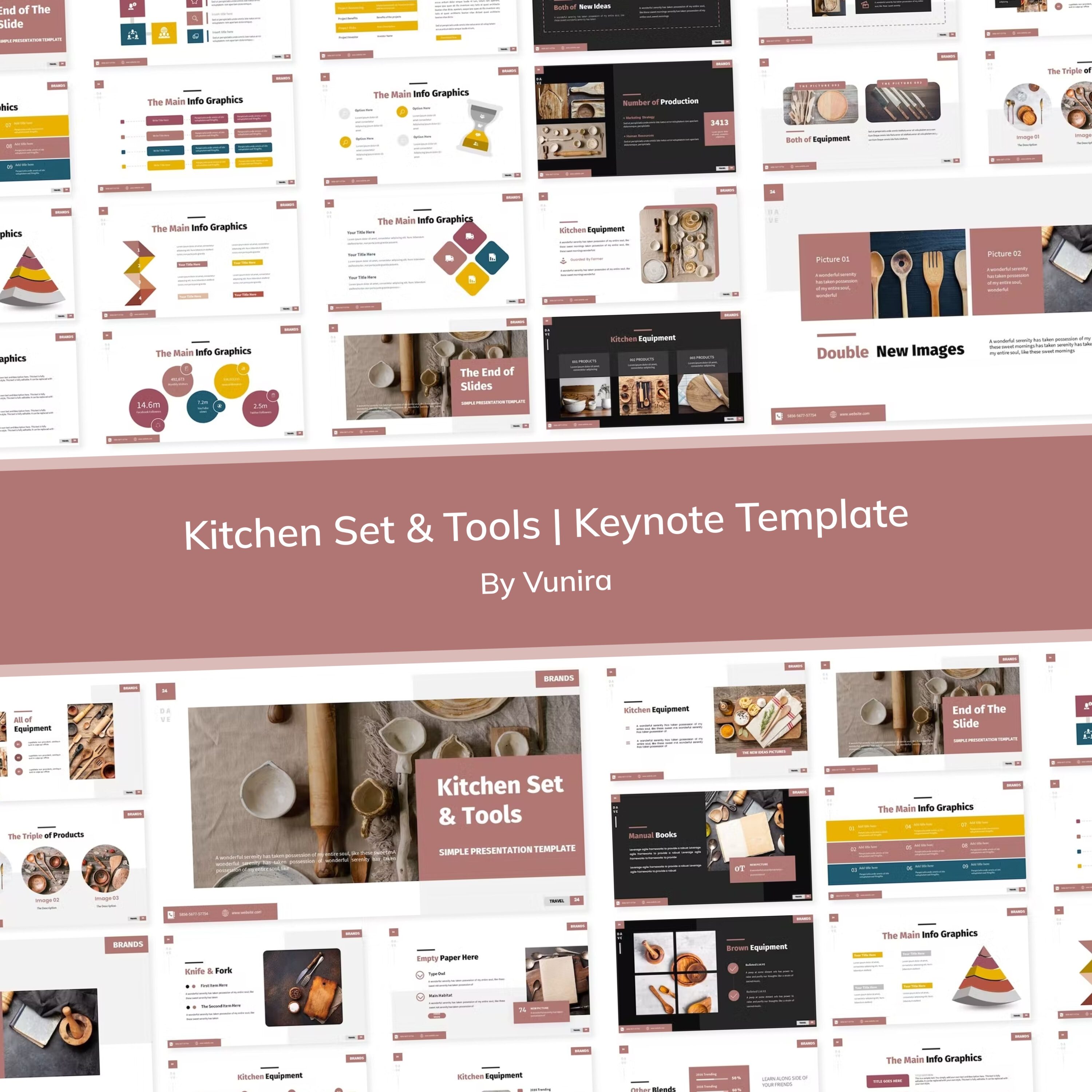 Preview kitchen set tools keynote template.
