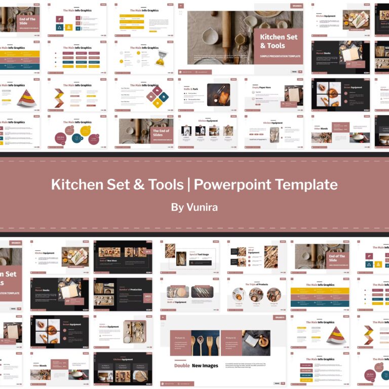 Kitchen Set & Tools PowerPoint Template – MasterBundles