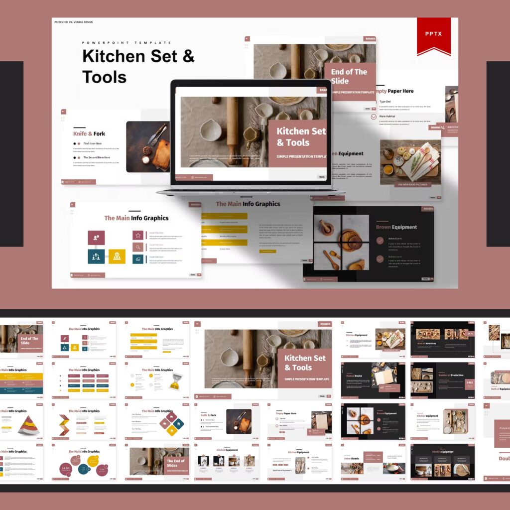 Kitchen Set & Tools PowerPoint Template – MasterBundles