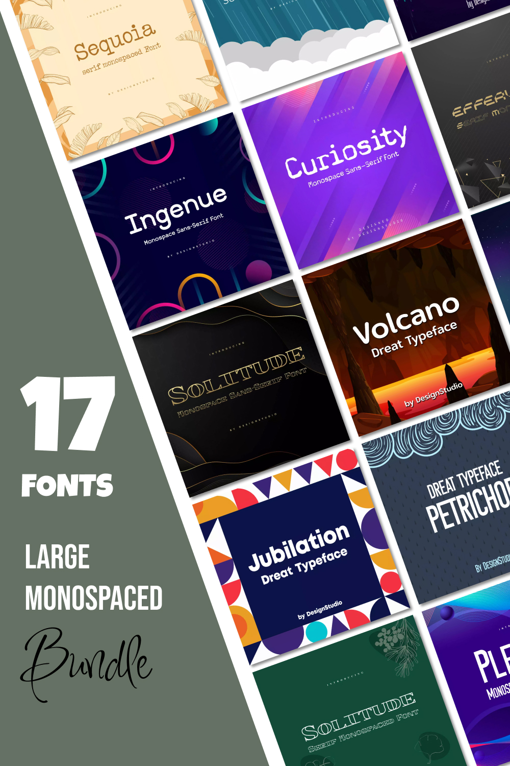Large monospaced fonts bundles 17 fonts of pinterest.