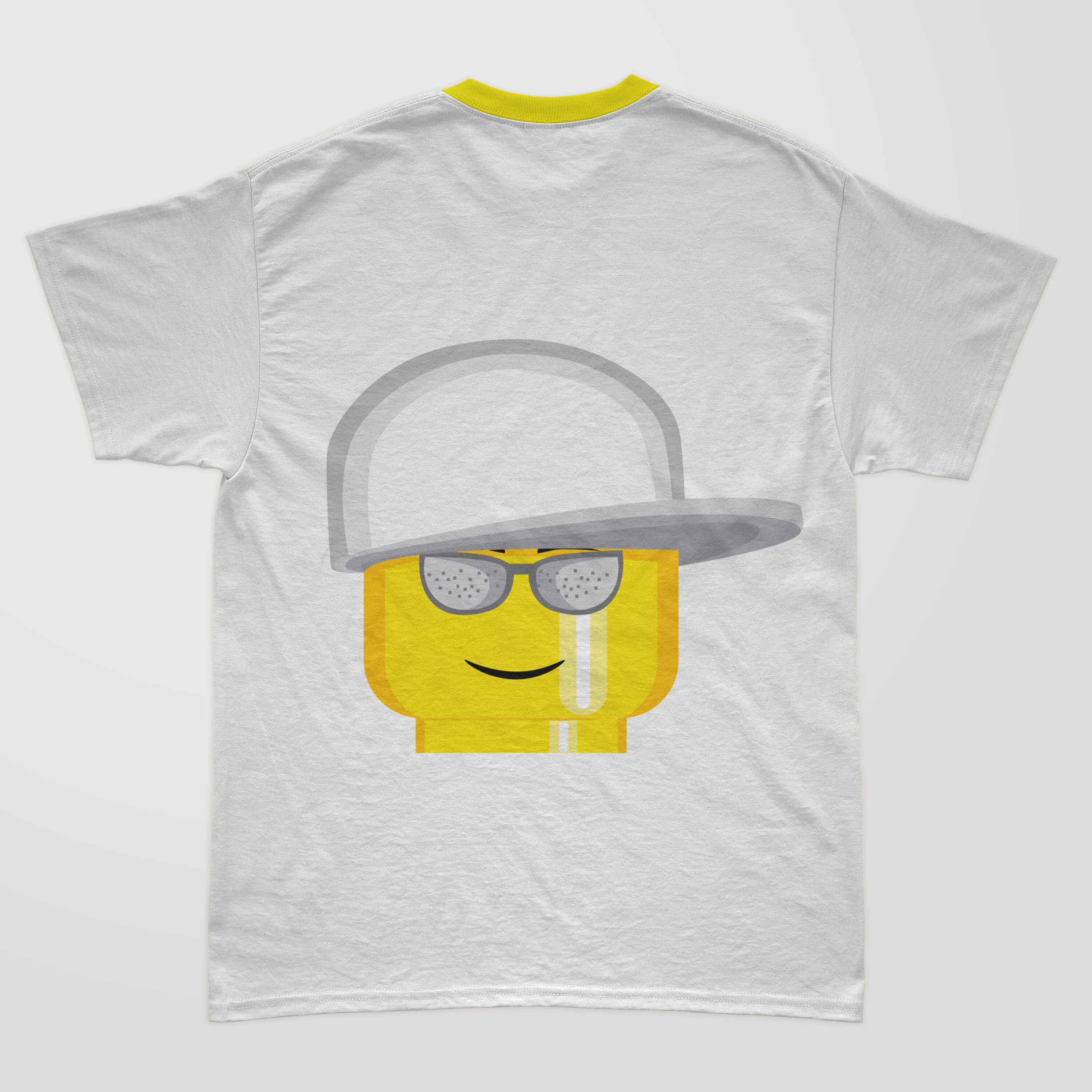 Lego character in a white cap.