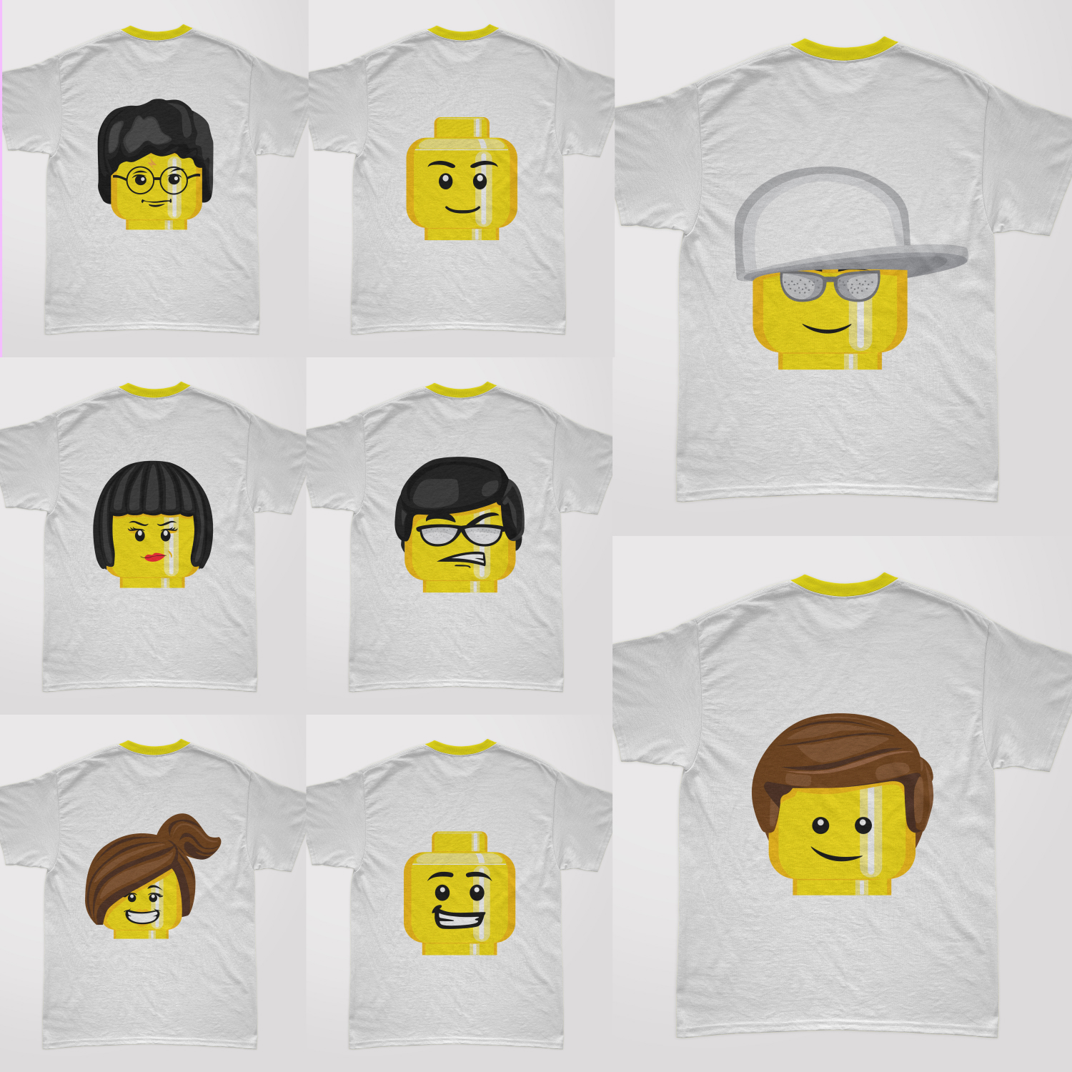 Preview lego head t shirt designs bundle.