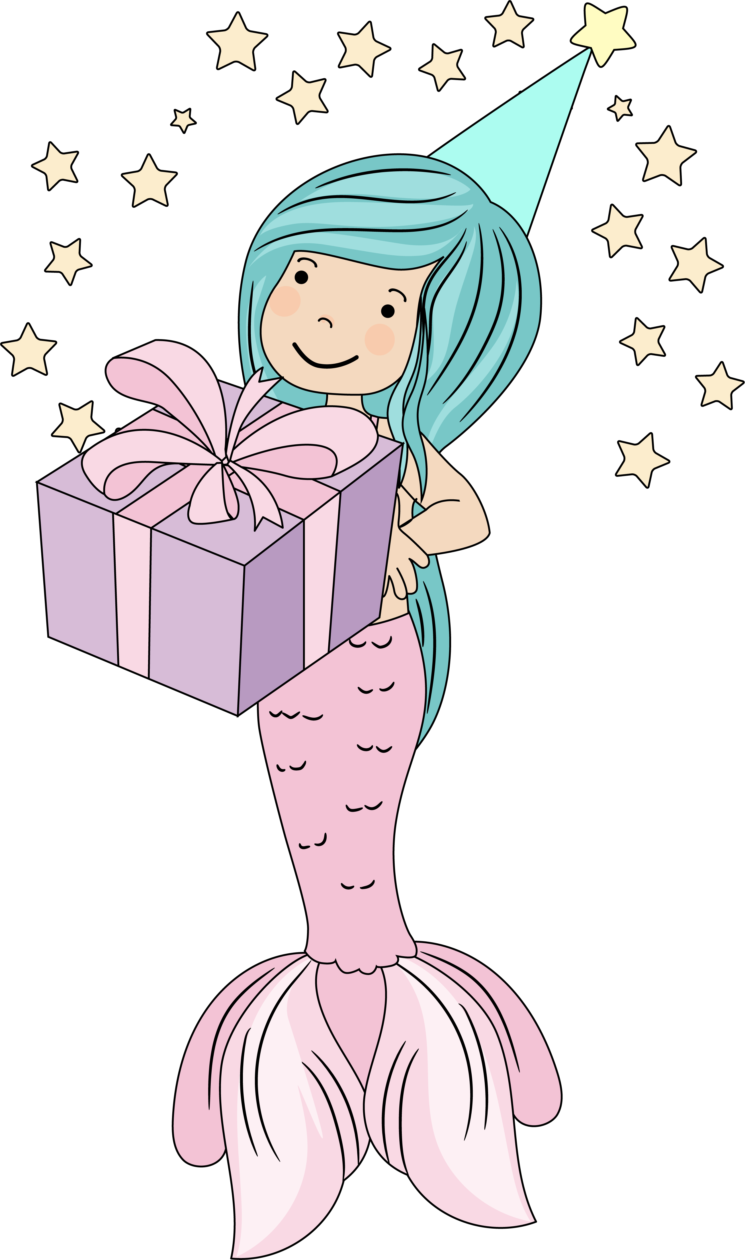 The little mermaid with a gift.