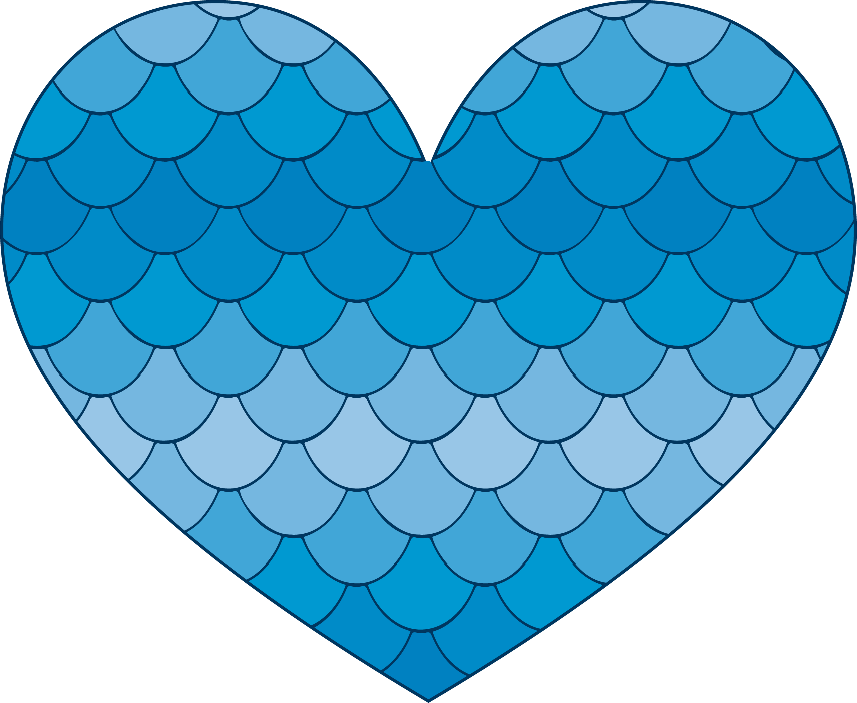 Heart-shaped print with a scale texture.