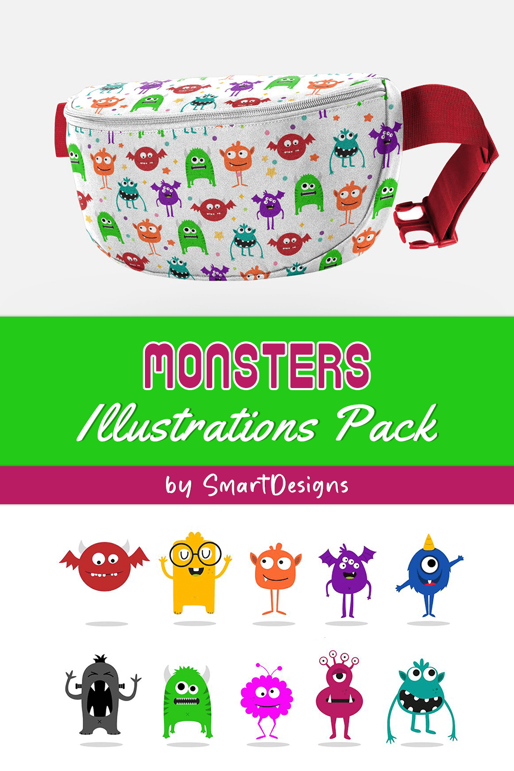 Monsters illustrations pack of pinterest.
