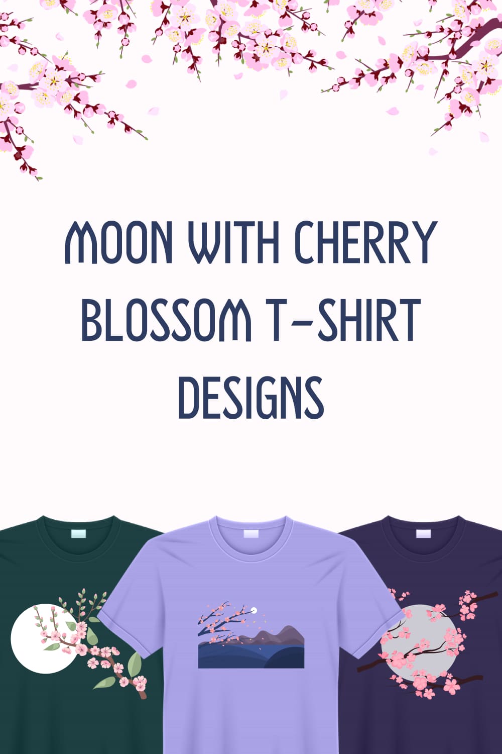 Moon with cherry blossom t shirt designs images of pinterest.