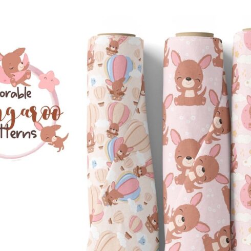 Cute Kangaroo Seamless Pattern Set | MasterBundles