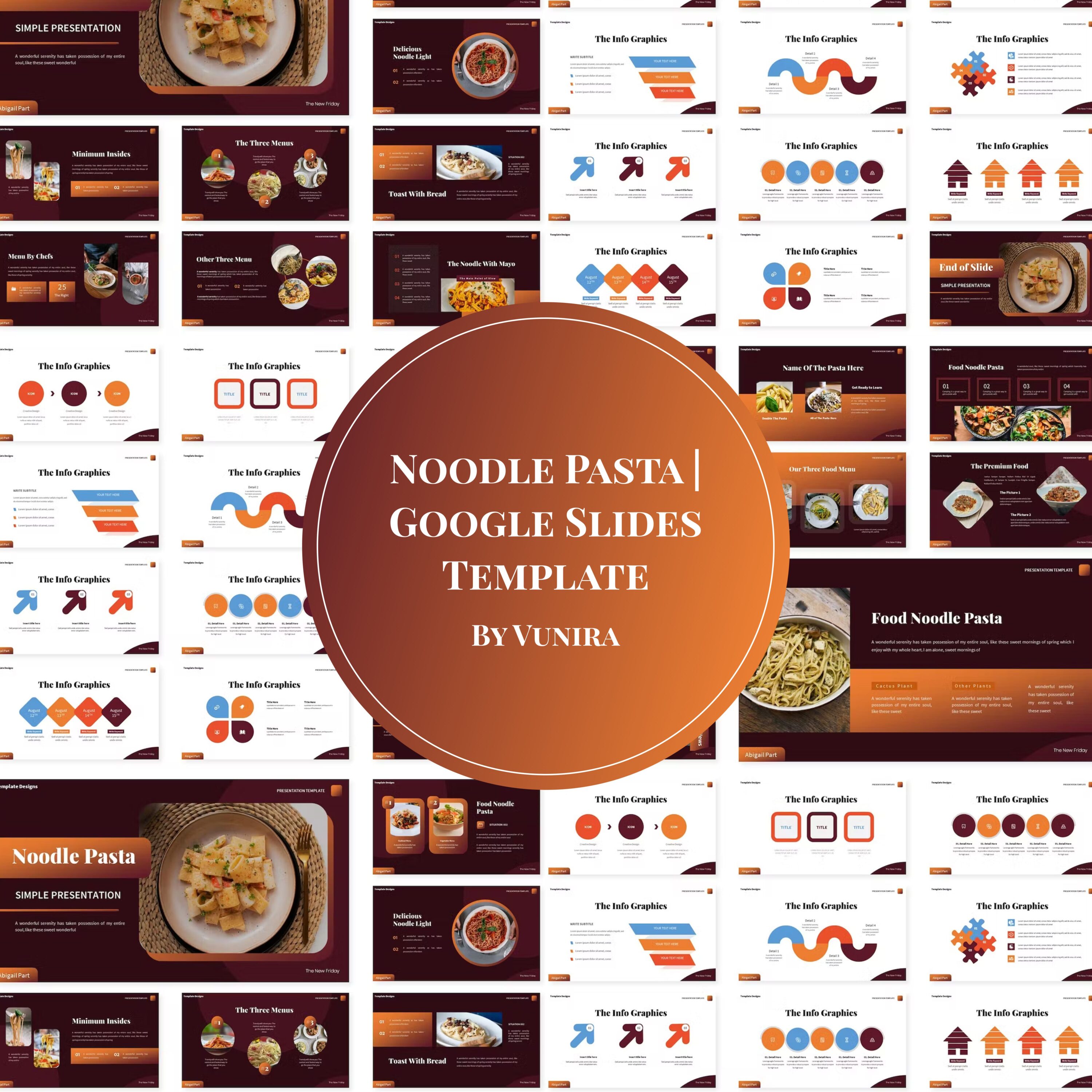 Noodle pasta google slides template of pinterest.