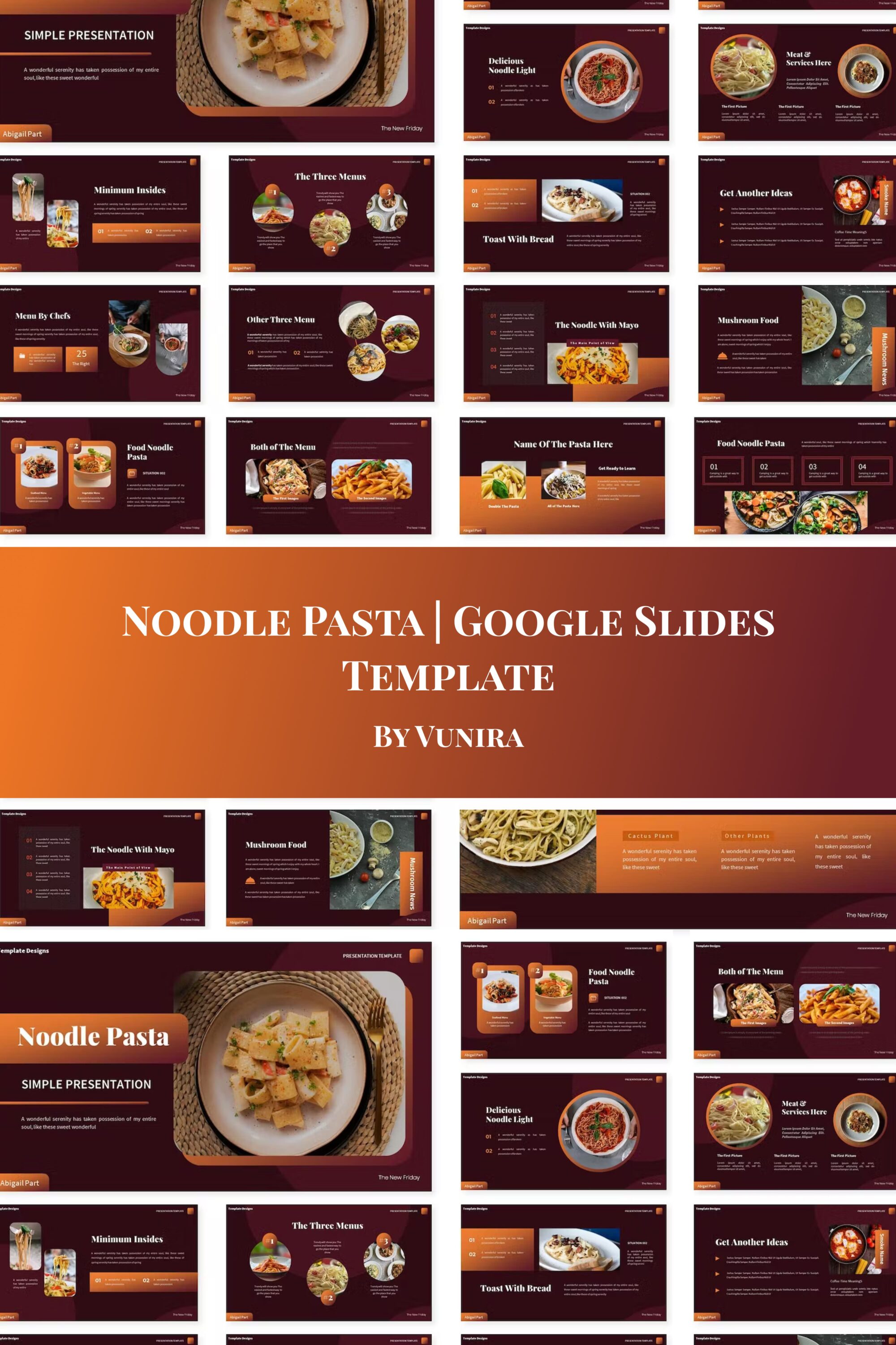 Noodle pasta google slides template of pinterest.