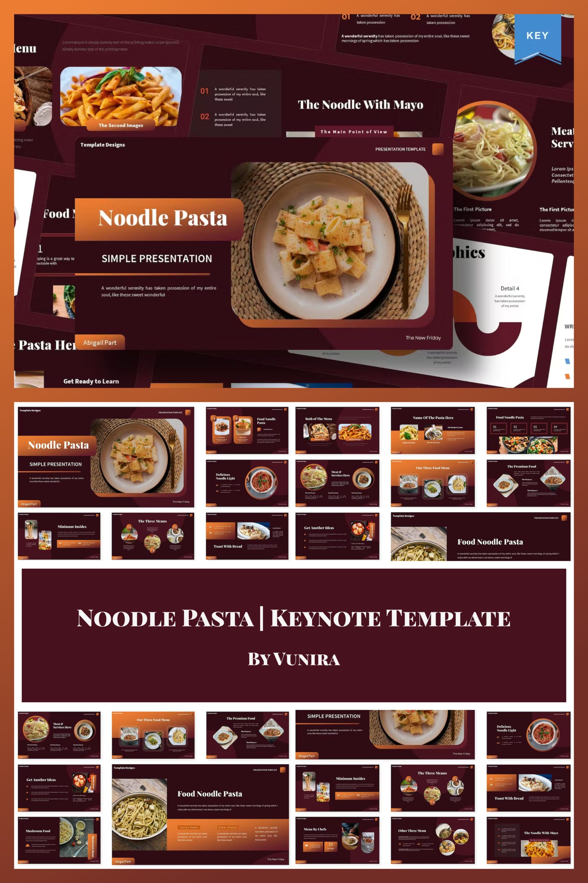 Noodle pasta keynote template of pinterst.
