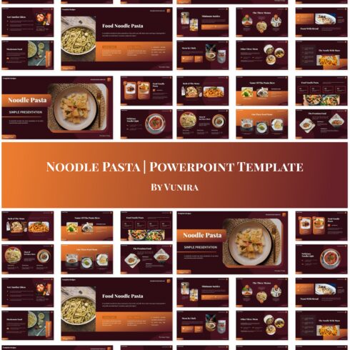 Prints of noodle pasta powerpoint template.