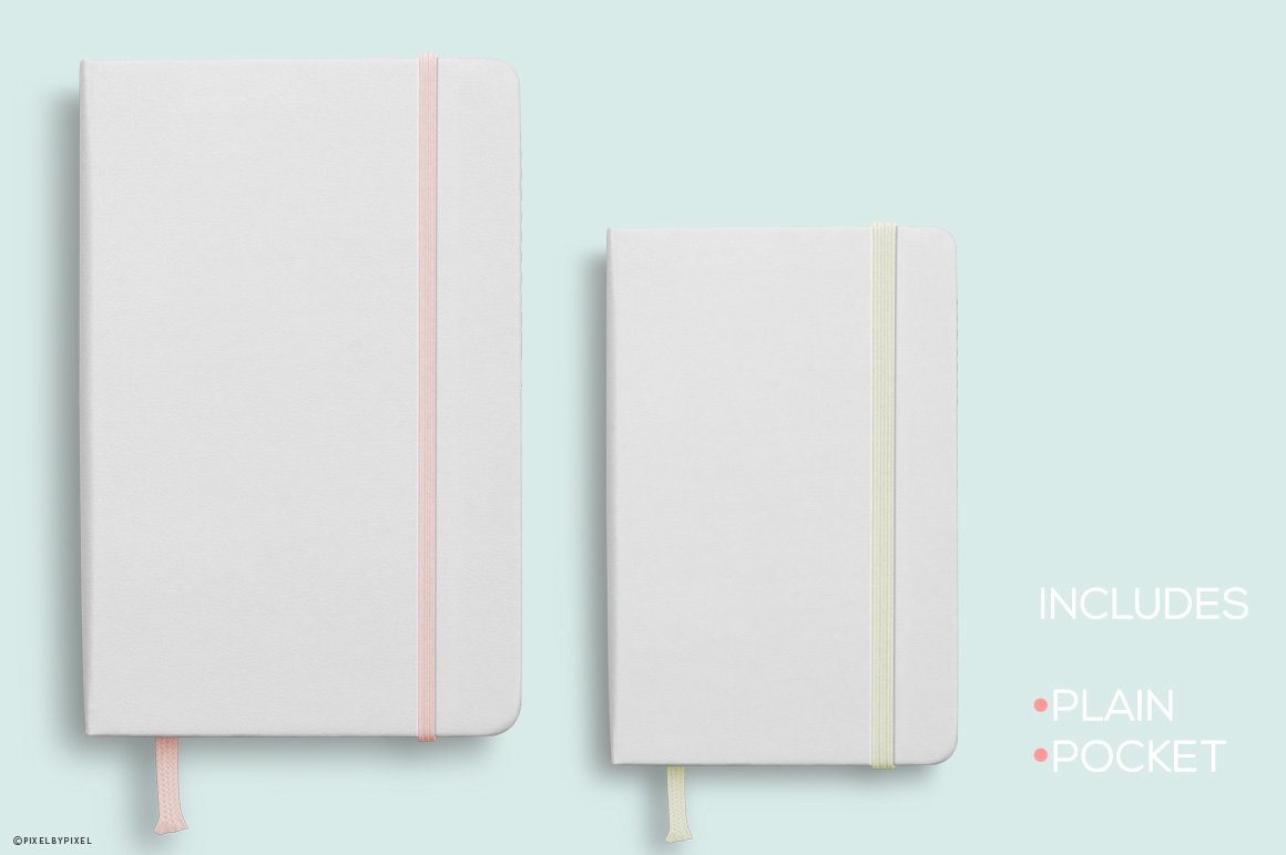 Pink notebook cover.