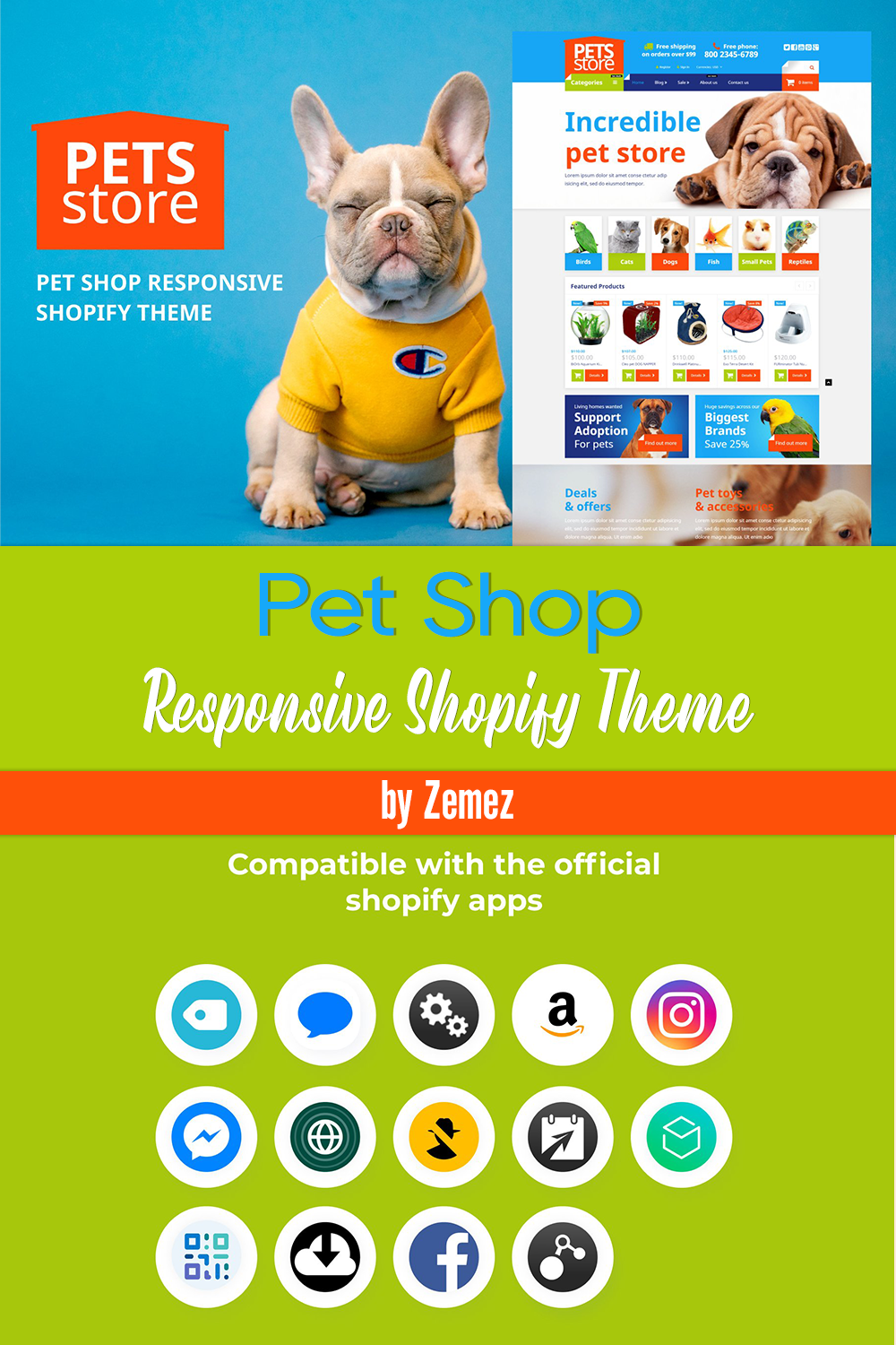 Pet shop responsive shopify theme of pinterest.