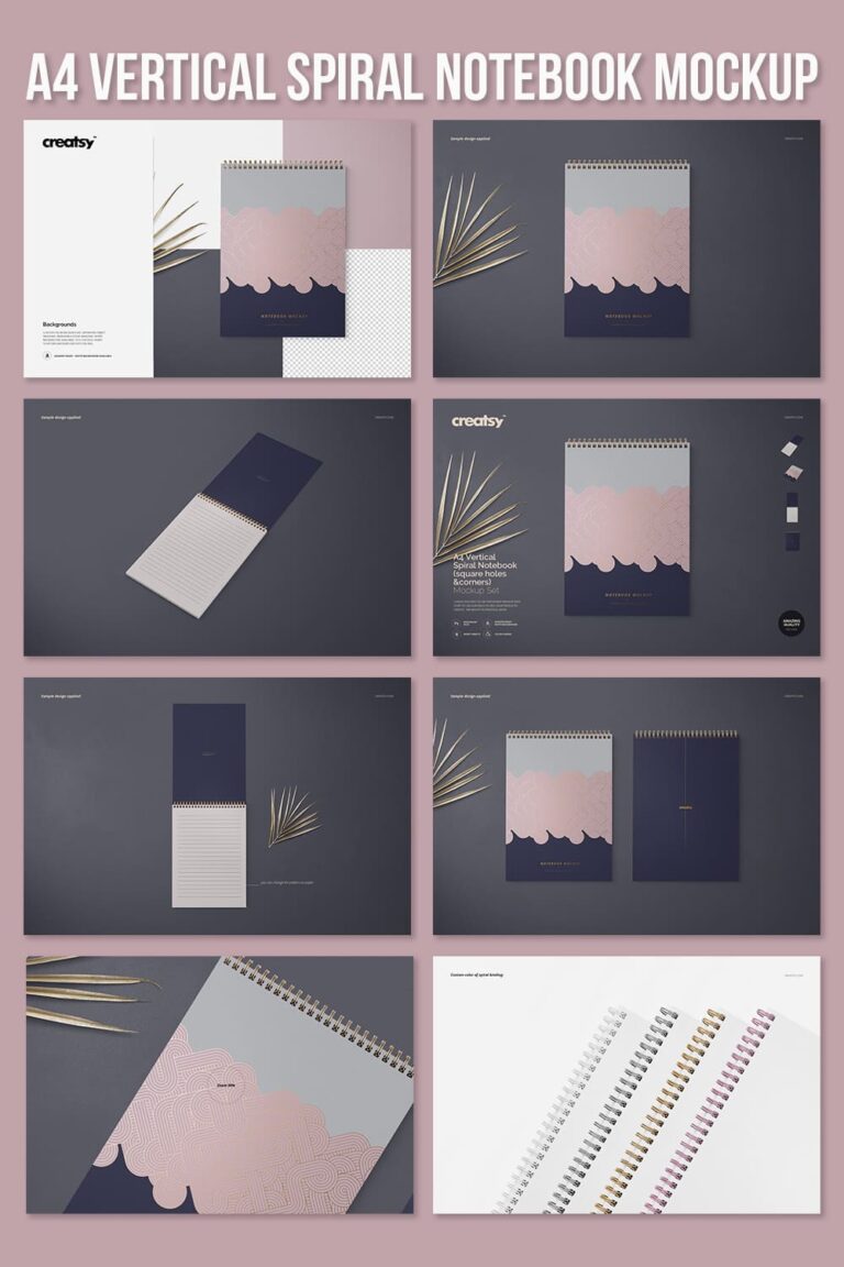 A4 Vertical Spiral Notebook Mockup – MasterBundles