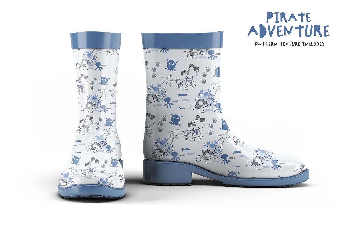 Great boots with dog prints.