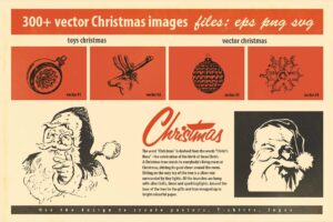 Vintage Christmas Bundle 300+ | MasterBundles
