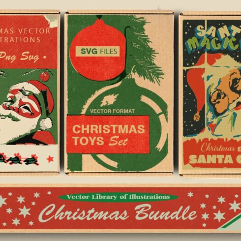 Vintage Christmas Bundle 300+ | MasterBundles