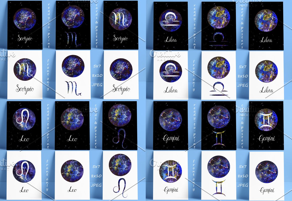 Different images with zodiacs.