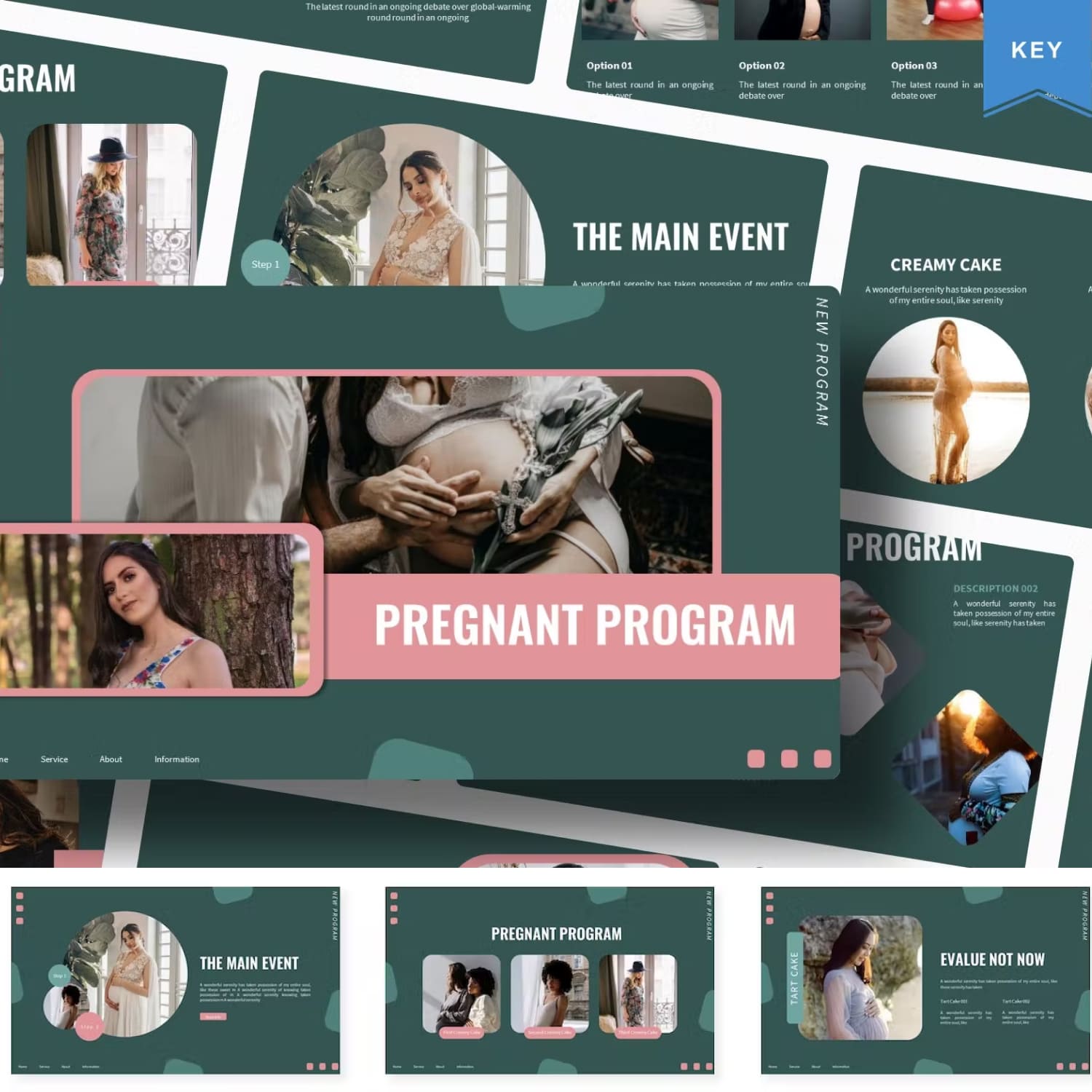 Preview of the pregnant program with a green background.