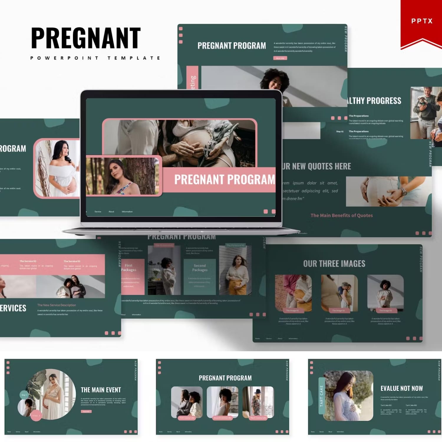 Preview of the pregnant program with a green background.