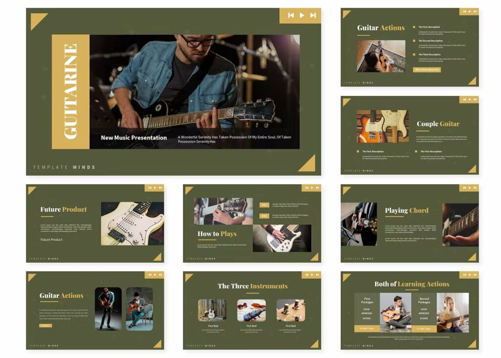 Guitarine Powerpoint Template – MasterBundles