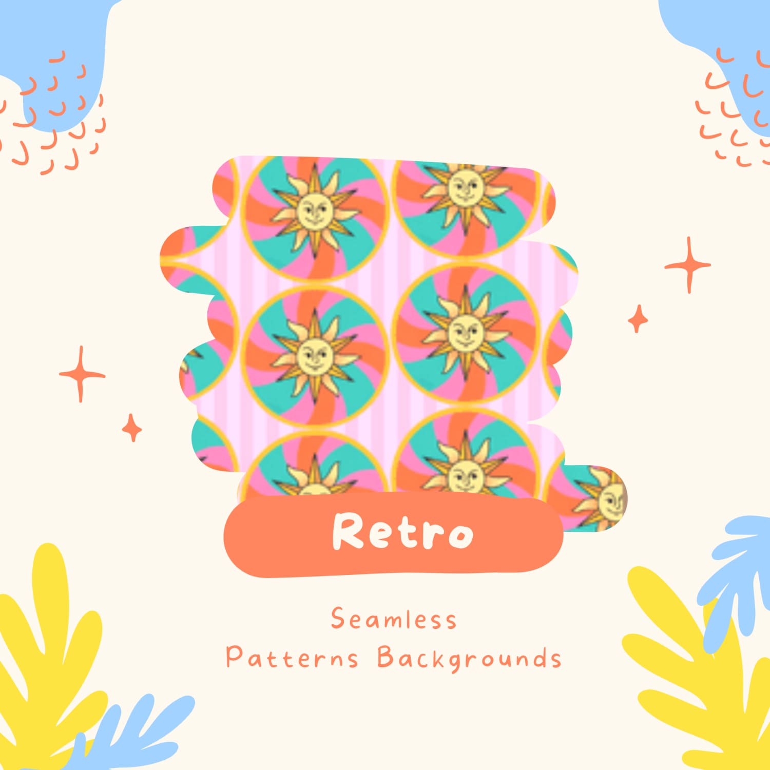 Prints of retro seamless patterns.