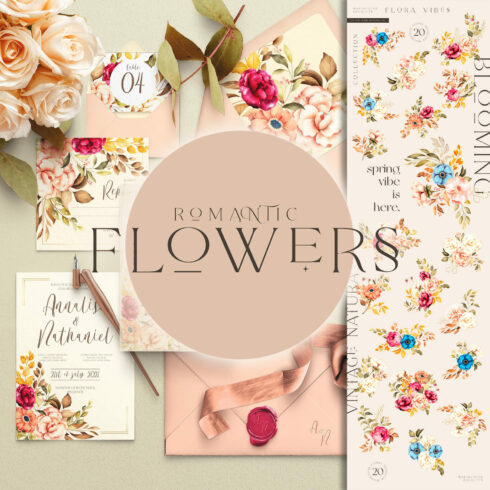 Beautiful set page with flowers.
