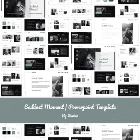 Prints of saddest moment powerpoint template.