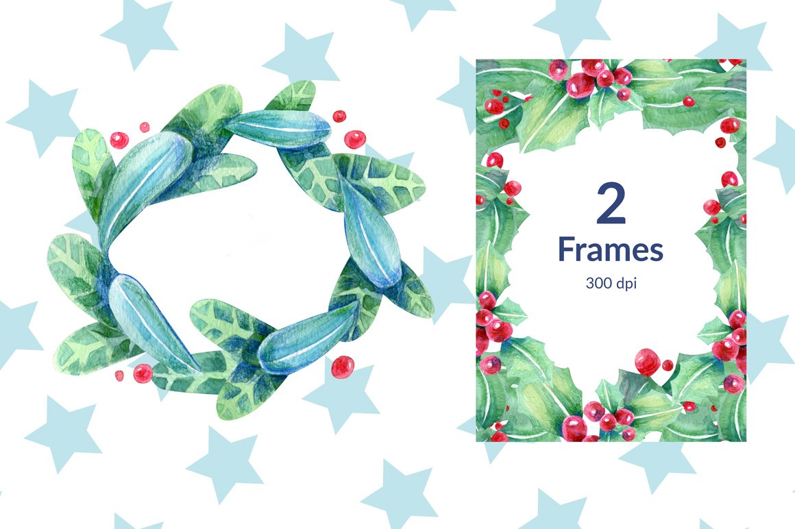Beautiful frames with festive pictures.