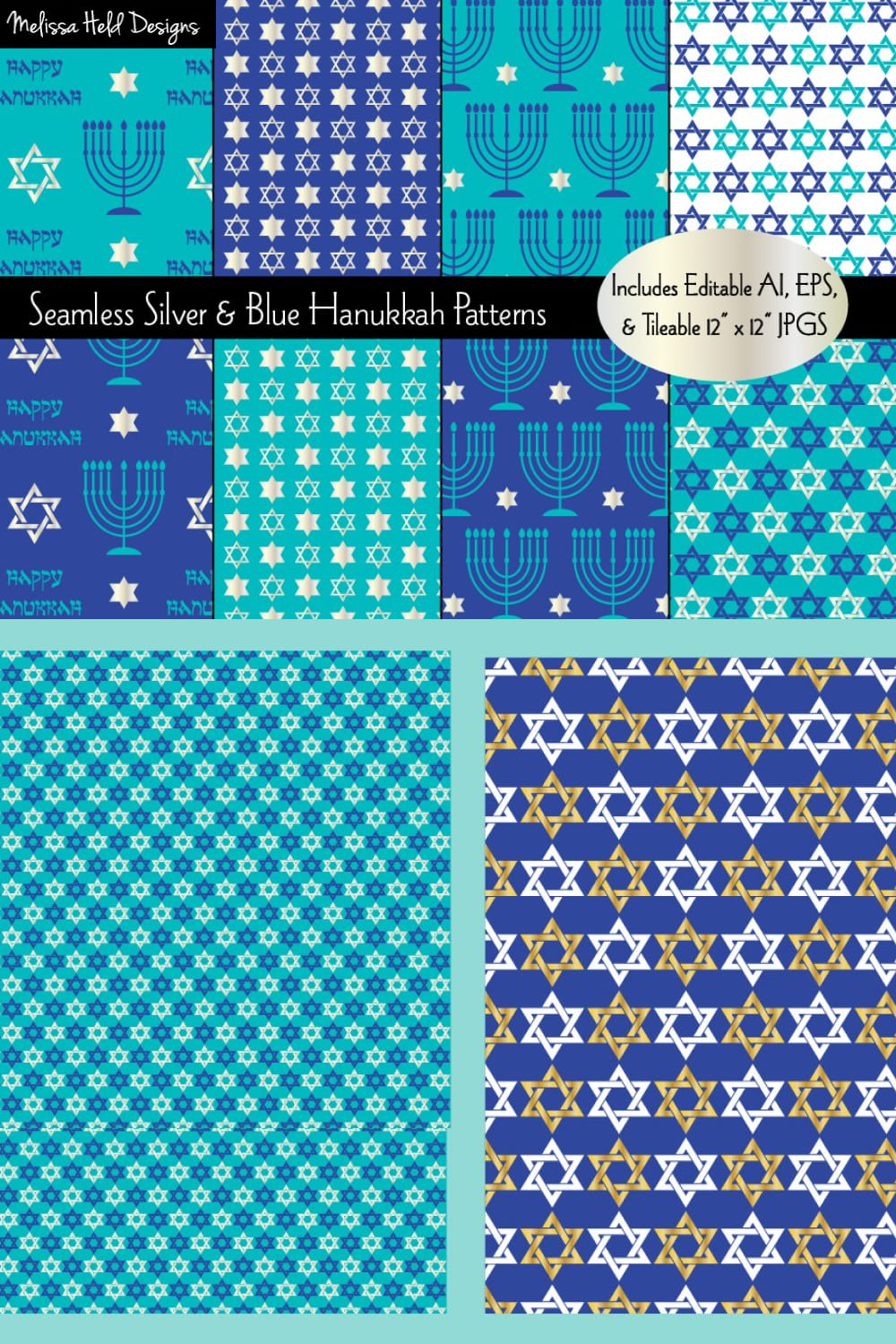 Seamless silver blue hanukkah patterns of pinterest.