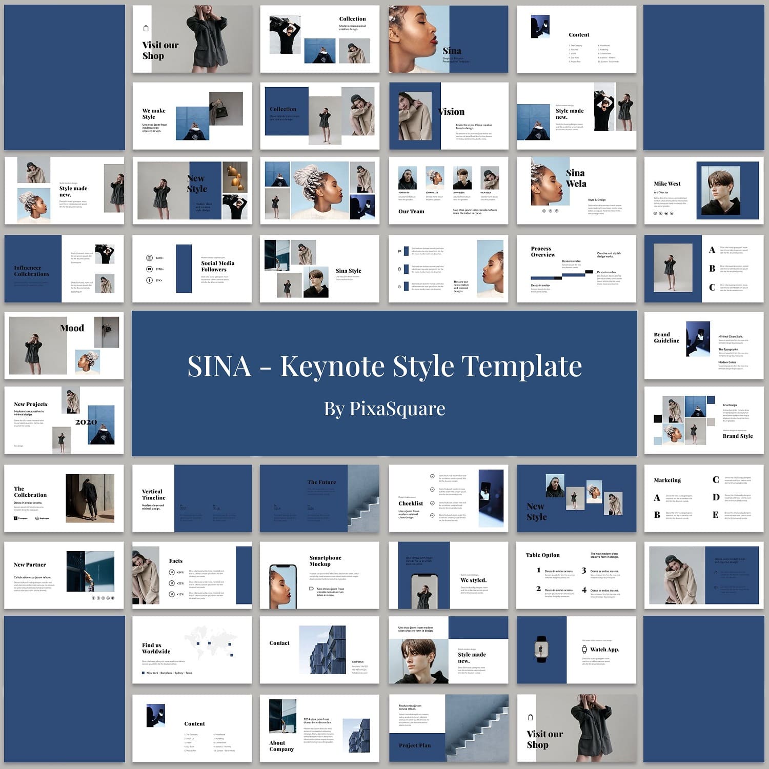 Shop of Sina Keynote style template.