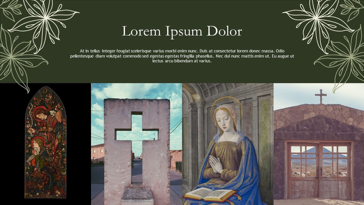Green slide with title: Lorem Ipsum Dolor.