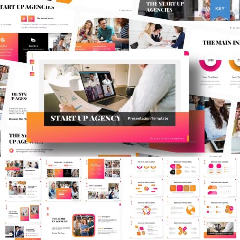 Startup agency template presentation preview.