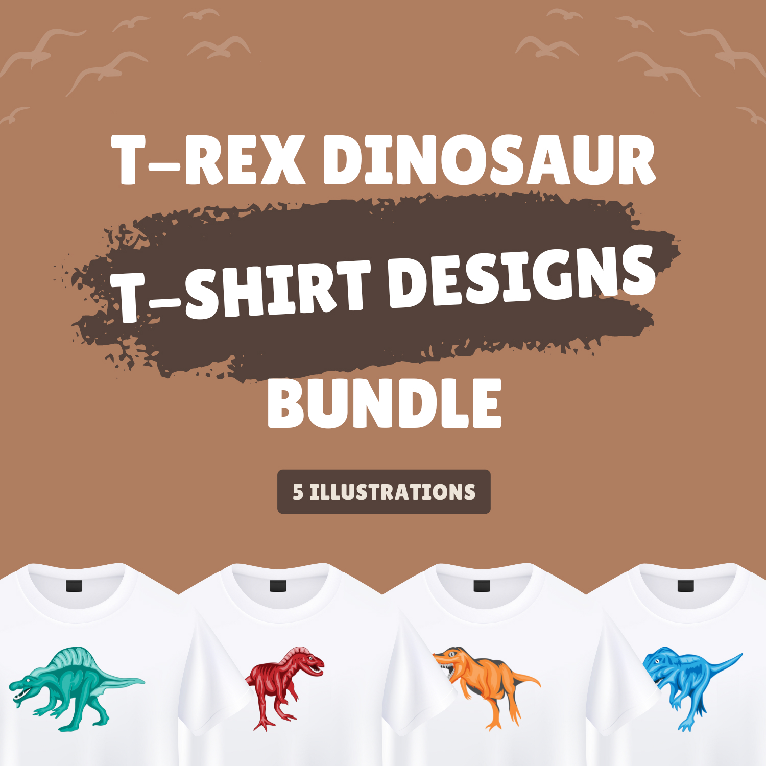 t rex dinosaur t shirt designs bundle 01 373