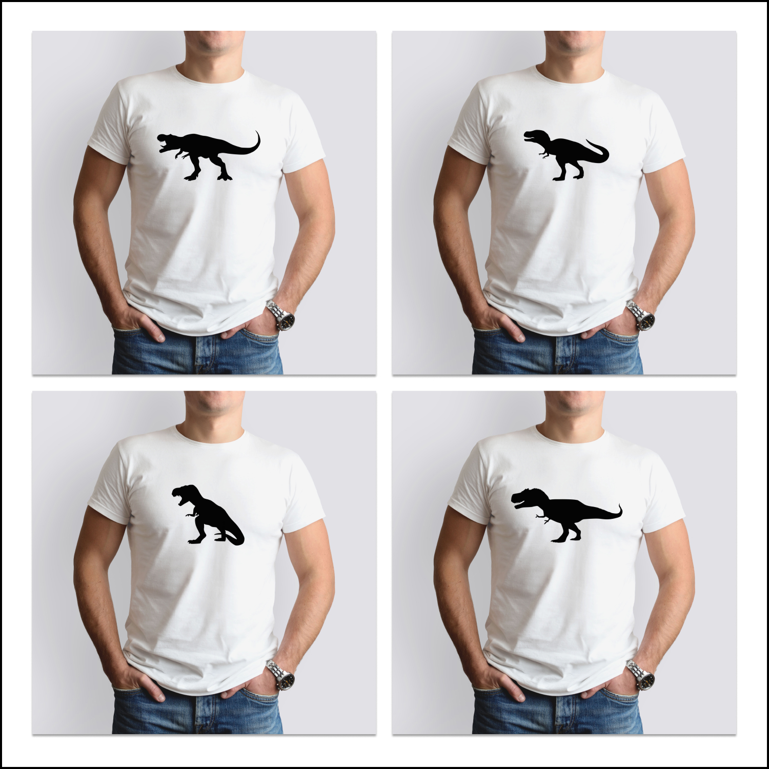 t rex silhouette t shirt designs bundle 02 99
