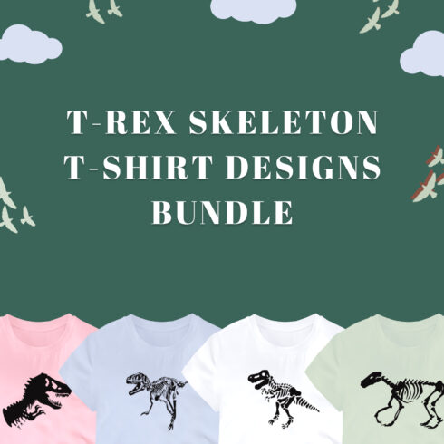 t rex skeleton t shirt designs bundle 01 412